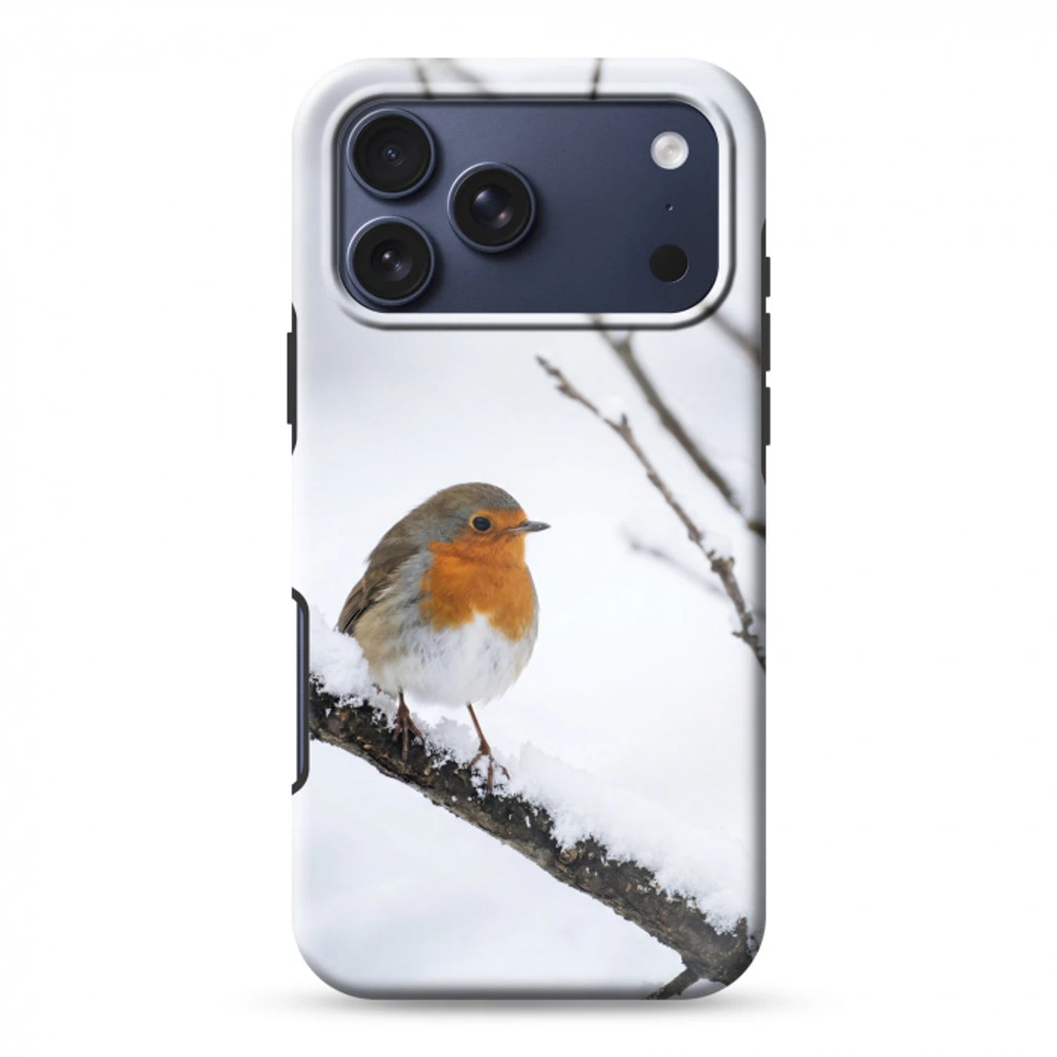 Roodborstje - Tak - Sneeuw - Winter - Levendig Toughcase MagSafe Apple iPhone 17 Pro Max klein -3d