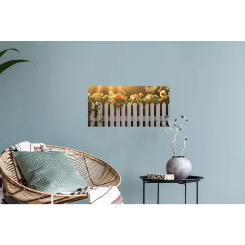 Rozen - Hek - Zonlicht Muursticker klein -plant