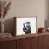 Wijnfles - Otter - Zwart Light Box met batterij (Wandlamp) middel -sfeer2