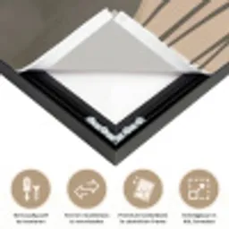Japandi - Landschap - Beige Textielframe zwart klein -USP_closeupNL