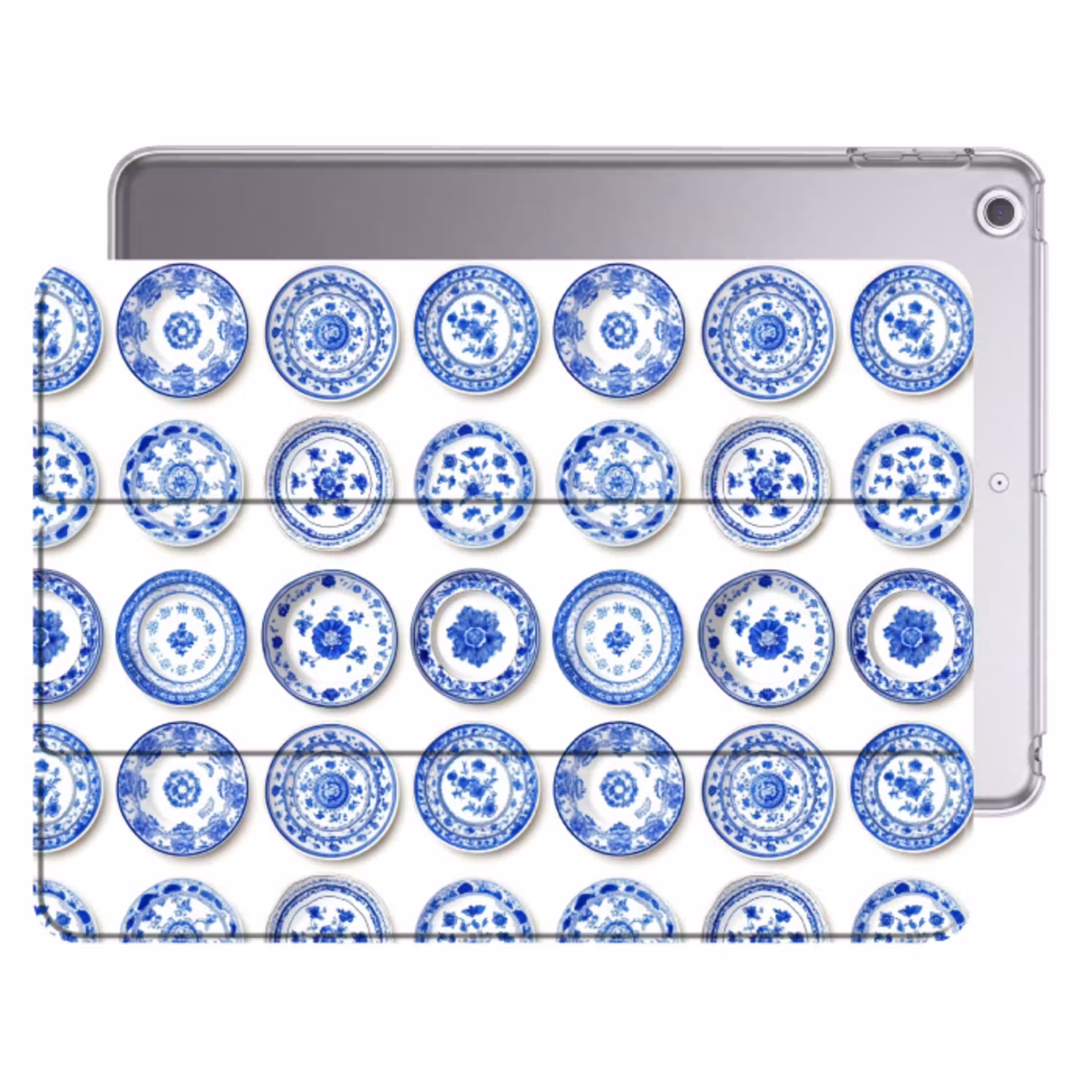 Borden - Bloemen - Patroon - Blauw Apple iPad 2017 middel 1172 -threedimensional_3d_global