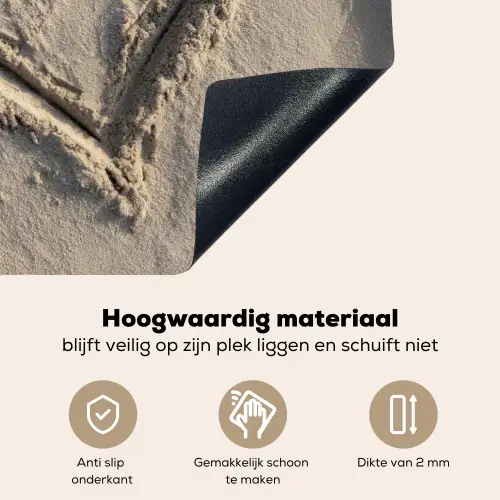 Hartvorm - Getekend - Beige - Zand Inductie beschemer met haakjes middel -ky-onderkant-nl