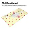 Nice - Stippen - Roze - Geel Muismat XXL klein -sfeer4