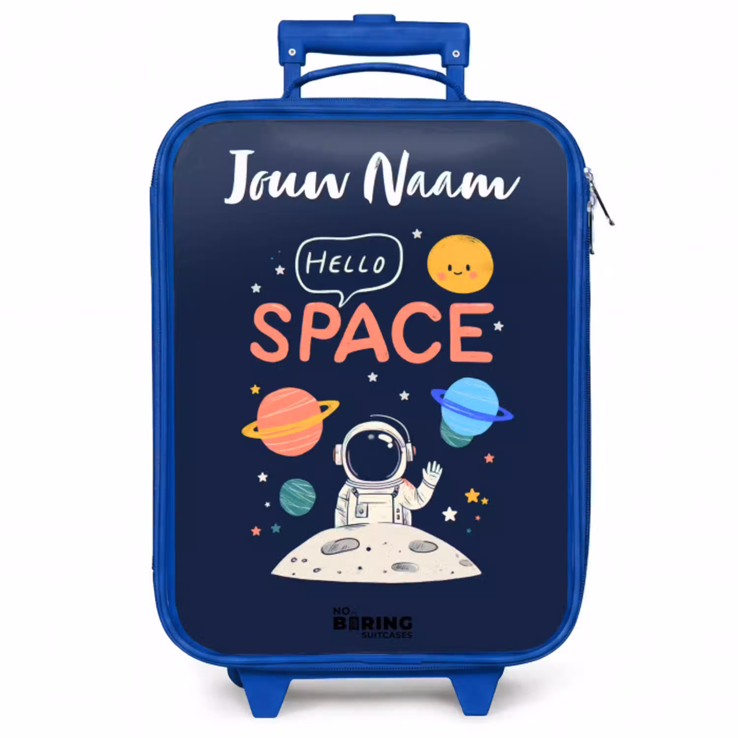 Astronaut - Quote - Planeten - Sterren Kinderkoffer - Blauw klein -zzz_website3d