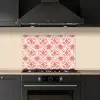 Roze - Bloemenmotief - Wit - Modern keuken achterwand spatscherm klein 900 -sfeer1