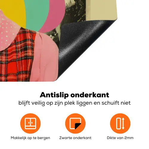 Meisje - Zonnebril - Kat - Retro Inductie beschermer vinyl 3mm klein -zzzzzzz-td-onderkant
