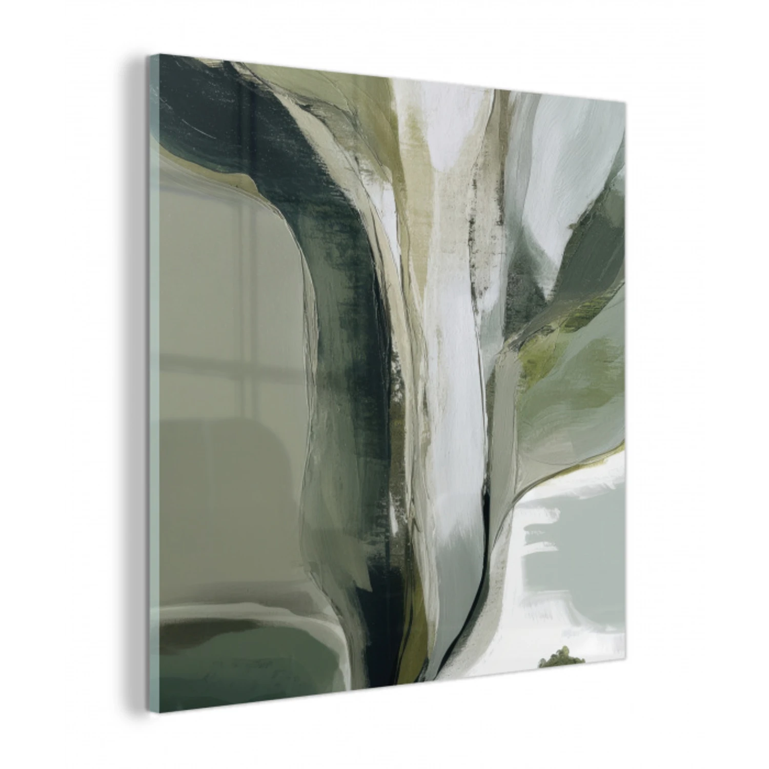 Natuur - Abstract - Groen - Penseelstreken plexiglas 5mm klein -z3d