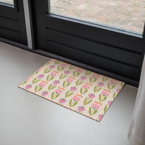 Love - Patroon - Bloemen - Hartjes Deurmat klein 898 -sfeer2