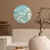 Stengels - Bloemen - Lucht - Wit Wandcirkel plexiglas klein -sfeer1