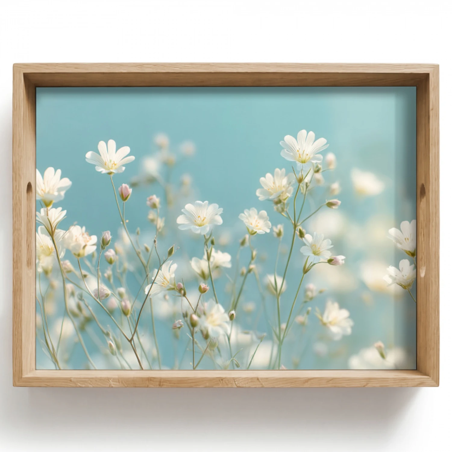 Stängel – Blumen – Luft – Weiß Dienblad Rechthoek middel -z3d_shopping