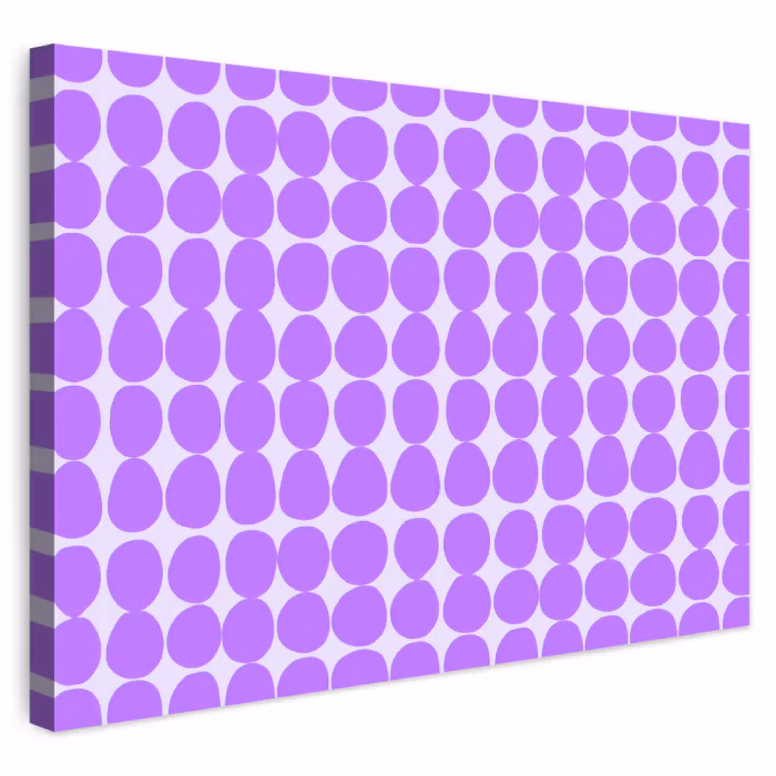 Paars - Geometrisch - Stippen - Polka Dot - Patroon Tuinposter op houten frame 2 cm dik klein 845 -3d