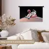 Astronaut - Flamingo - Zwemband - Roze Wandkleed katoen klein -sfeer1