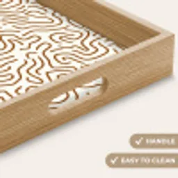 Minimalistisch - Patroon - Terracotta Dienblad Rechthoek middel 911 -USP_HandgreepEN