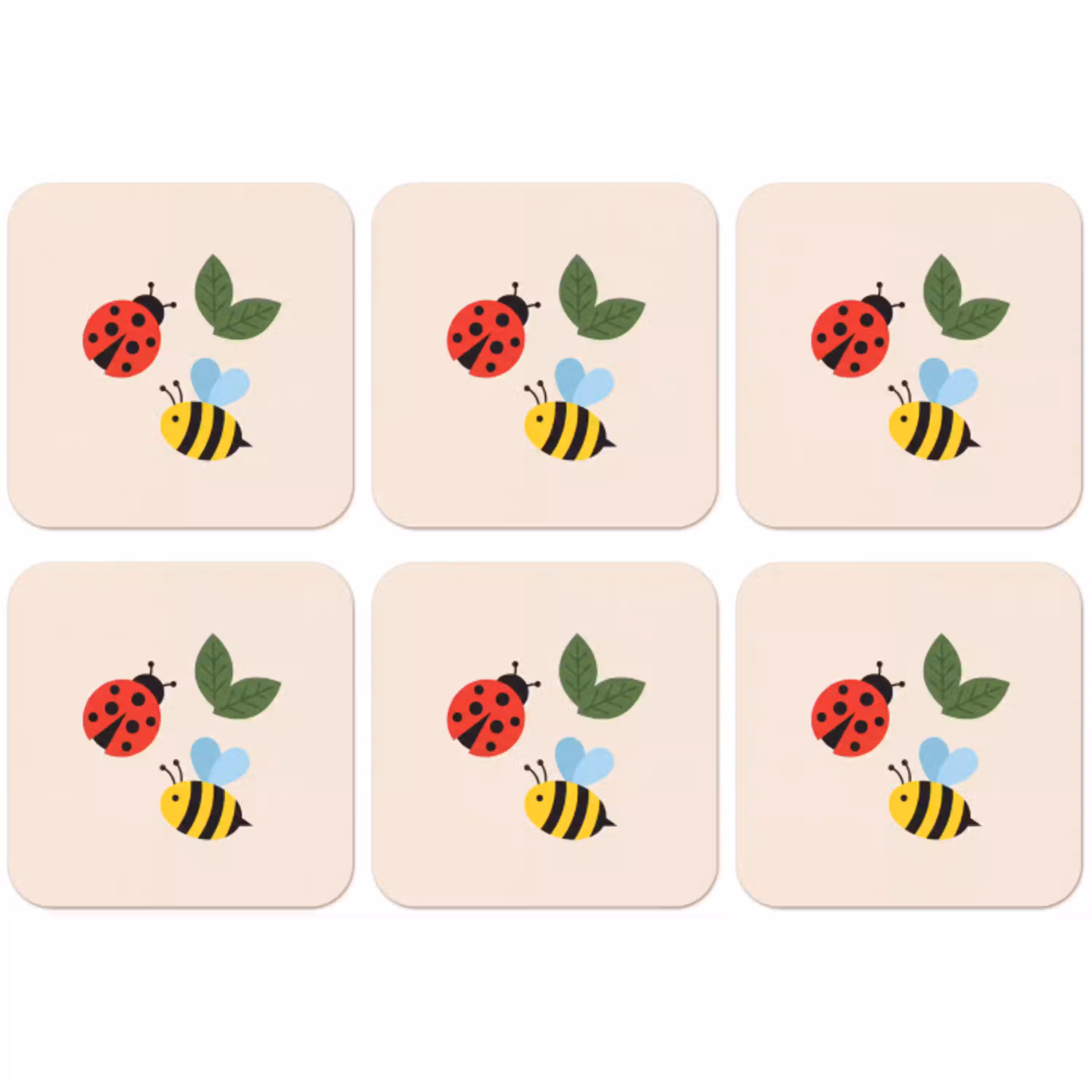 Insect - Blad - Natuur - Speels - Illustratie onderzetter kurk middel -zkaufland3dotto