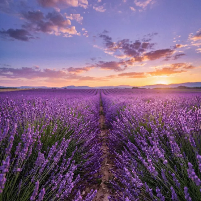 Behang - Lavendel - Veld - Natuur - Paars