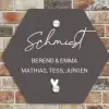 Grijs - Sierlijk Naambord Hexagon klein -sfeer2