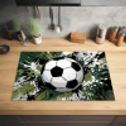 Voetbal - Verf - Spetters - Groen Inductie beschermer vinyl 3mm klein -sfeer5