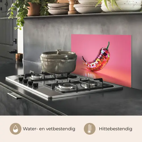 Peper - Disco - Rood - Glitter keuken achterwand spatscherm klein -usp_NL