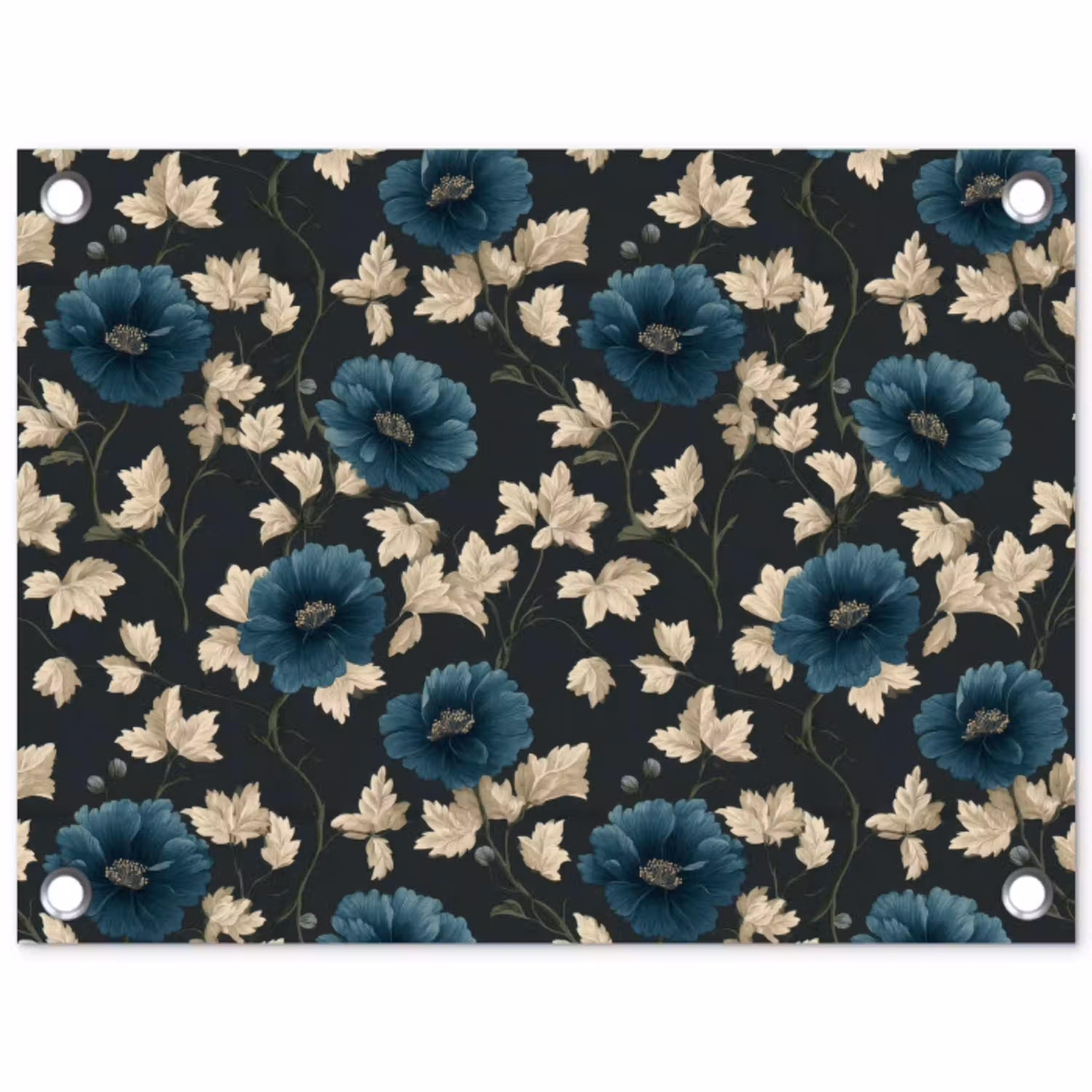 Botanisch - Bloemen - Blauw tuinposter los doek klein 239 -3d