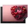 Fruit - Hartjes - Aardbeien - Frambozen - Bosbessen Inductie beschermer vinyl 3mm klein -3d