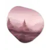 Landschap - Mistig - Roze Wandcirkel Organisch Forex 3mm klein -3d