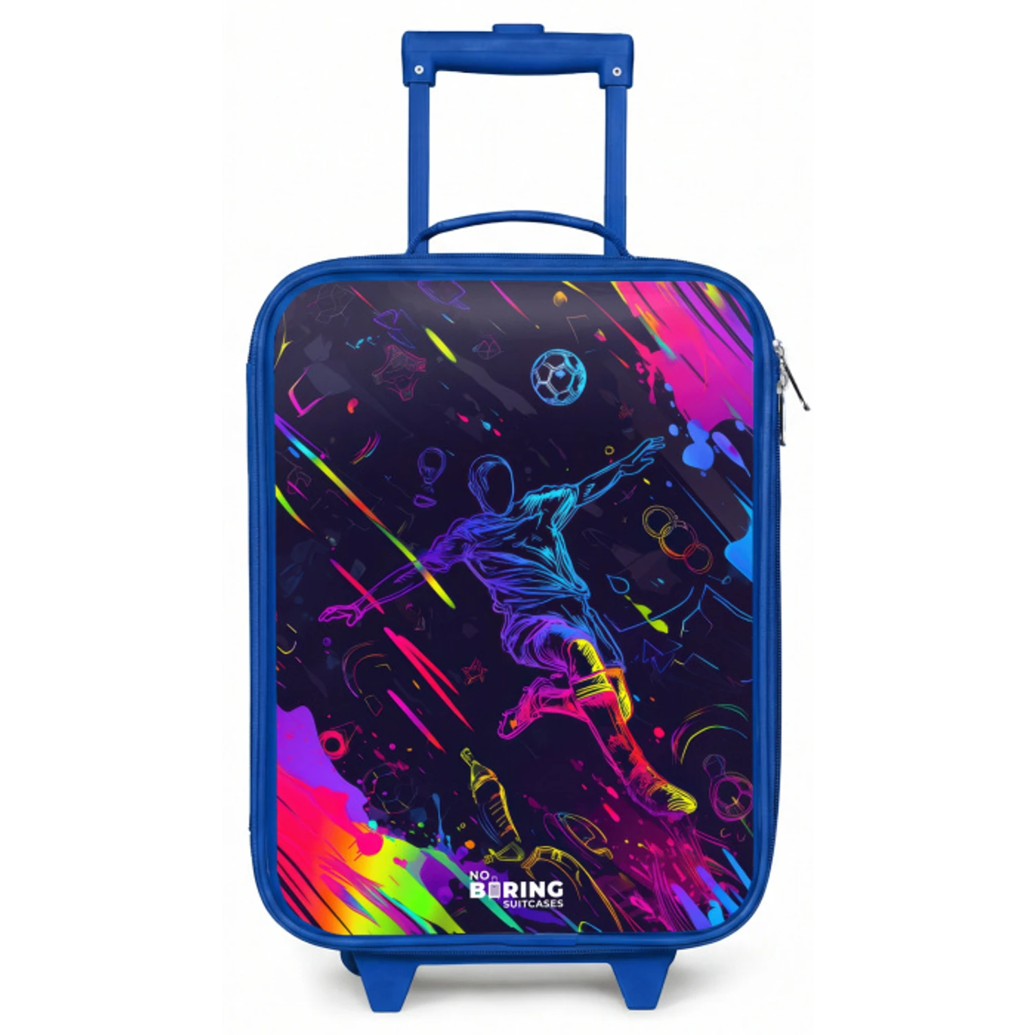 Neon actievolle voetbalspeler Kinderkoffer - Blauw klein -zz3dotto