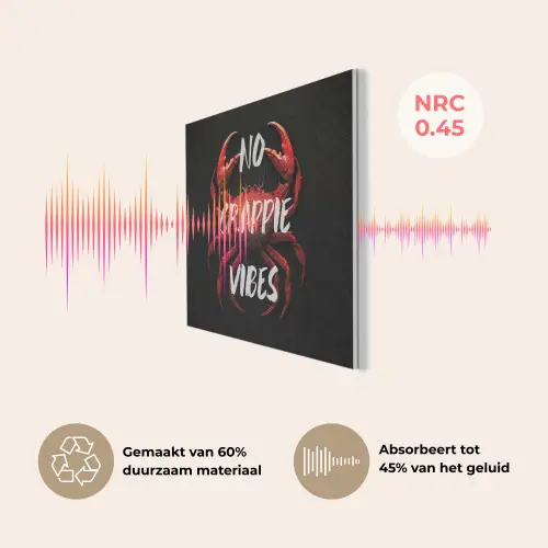 Krab - Rood - Tekst - Zwart PET vilt klein -USP_NL