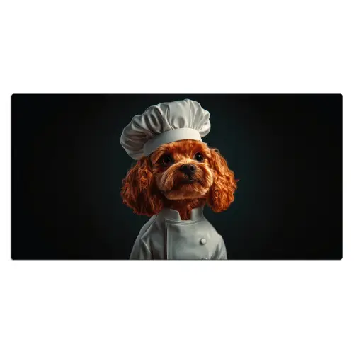 Bruin - Kok - Hondje Muismat XXL klein -3d_leeg