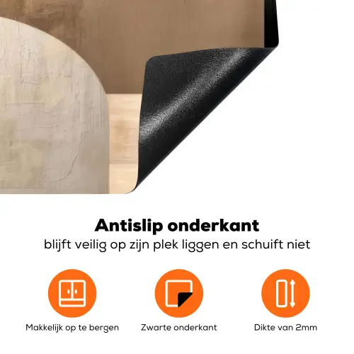 Abstract - Vlakken - Zwart - Rond Inductie beschermer vinyl 3mm klein -zzzzzzz-td-onderkant