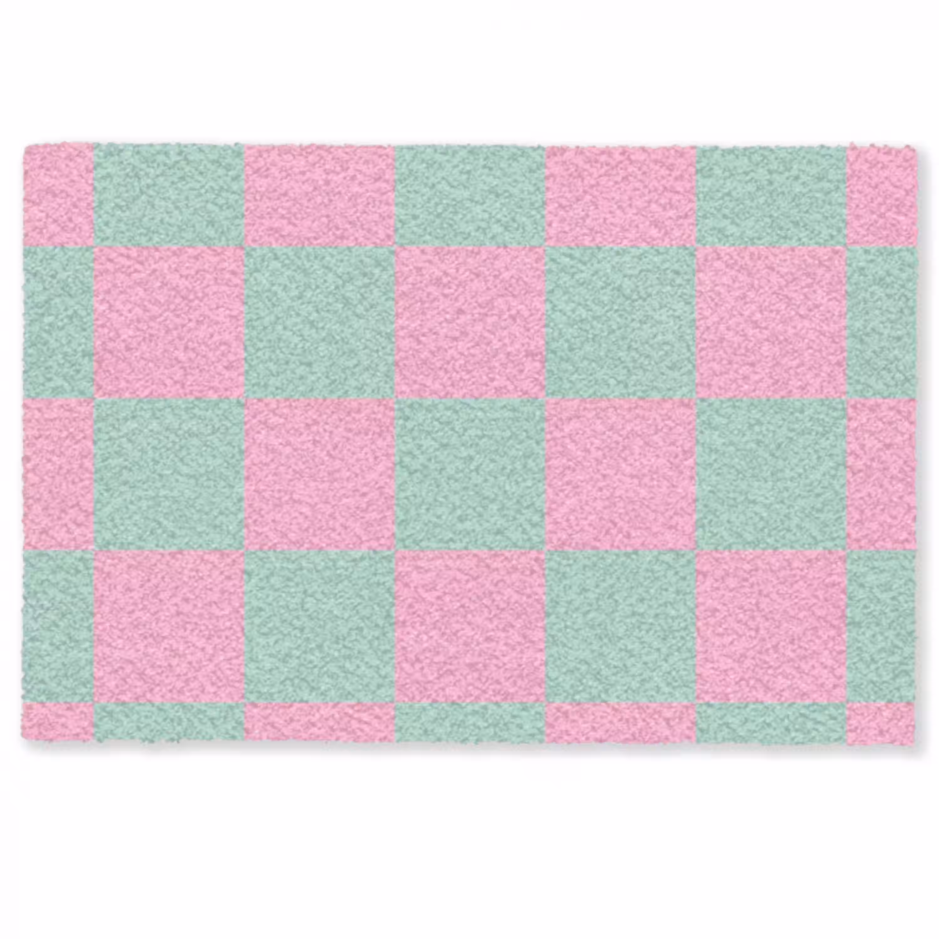 Schaakbord patroon - Groen - Roze - Blokjes Deurmat klein -zkaufland3d