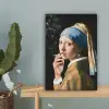 Meisje met de parel - Johannes Vermeer - Sigaretten canvas 2cm klein -sfeer4