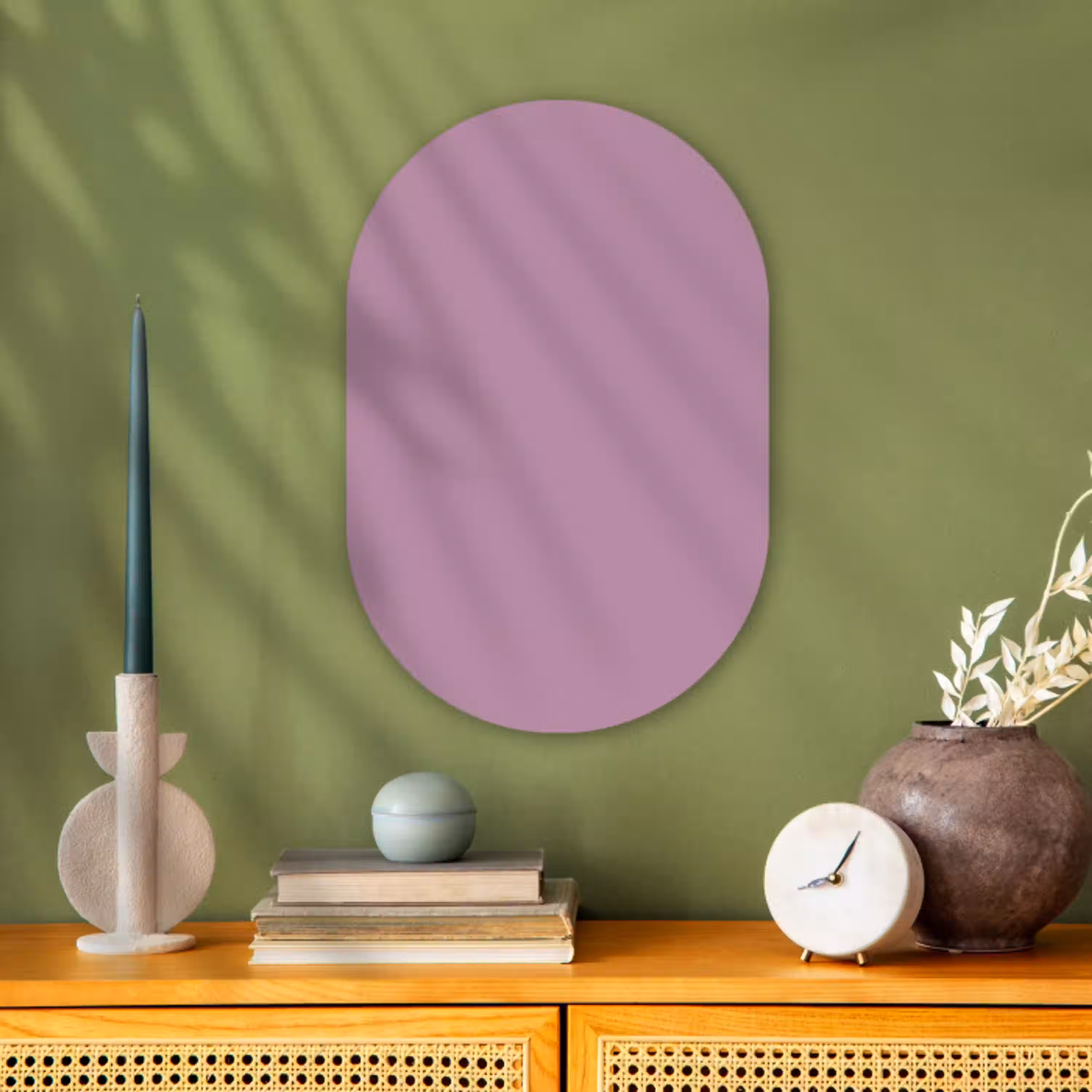Lilac - Paars - Mauve Wandcirkel Ovaal Forex klein 630 -sfeer2