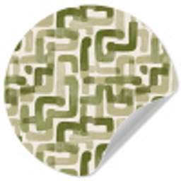 Modern - Grafisch - Groen Wandcirkel behangsticker klein 186 -3d
