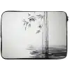 Bamboestammen - Water - Minimalistisch - Wit laptophoes neopreen klein -zkaufland3dotto