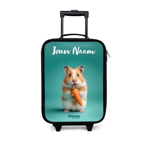 Hamster - Wortel - Dier Kinderkoffer - Zwart klein -3d