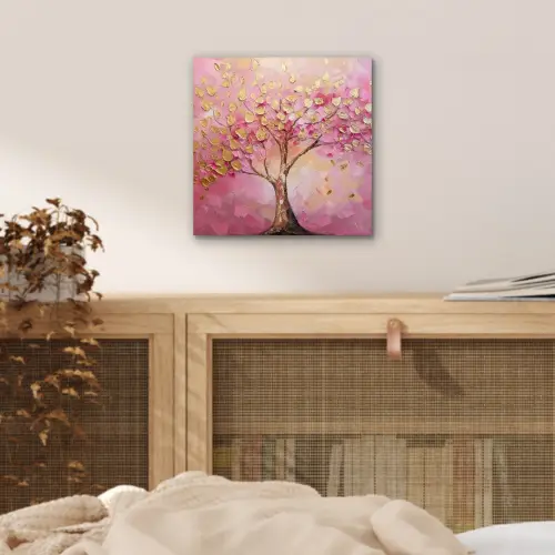 Boom - Roze - Goud - Modern aluminium wit klein -sfeer3