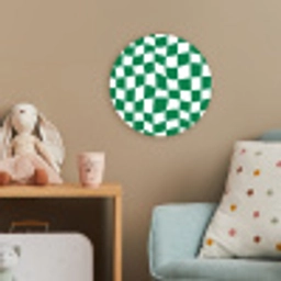 Schaakbord - Golvend - Groen Wandcirkel kunststof plaat 5mm dik klein 188 -tsfeer1_kind