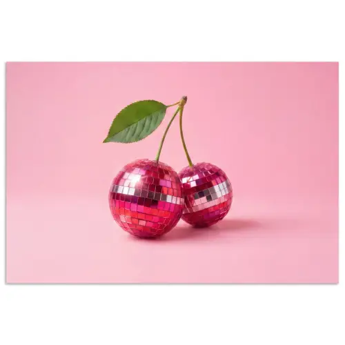 Disco - Kersen - Roze poster papier klein -3d