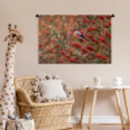 Goudvink - Bessen - Herfst - Natuur - Kleurrijk Wandkleed katoen middel -wsfeer5_kind