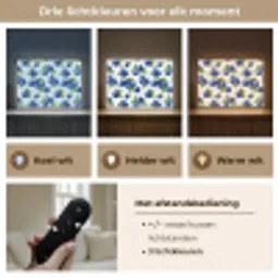 Bessen - Patroon - Blauw Light Box met batterij (Wandlamp) middel 907 -USP_lichtkleurNL