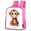 Baby aap Kinderrugzak - Roze middel -schuin