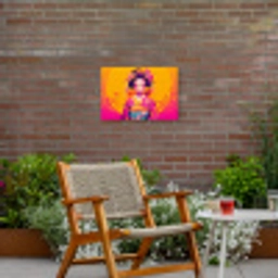 Bloemen - Vrouw - Kimono - Roze Tuinposter op houten frame 2 cm dik klein -sfeer3
