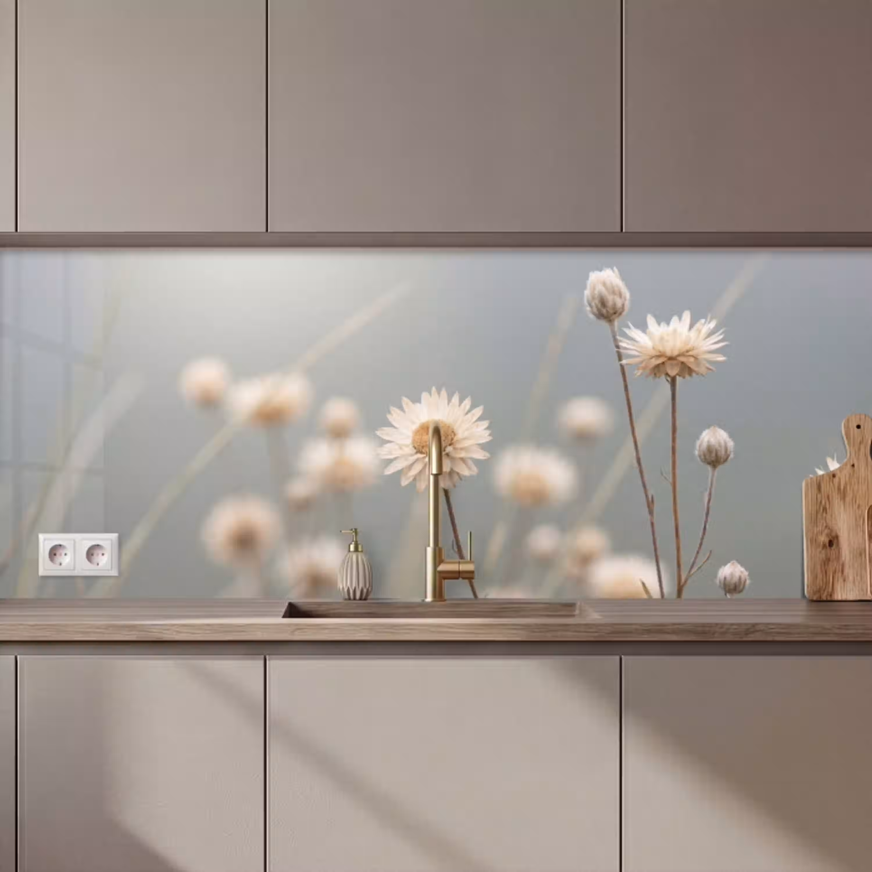 Strobloemen - Wit - Daglicht keuken achterwand 2 middel zz_3dshopping