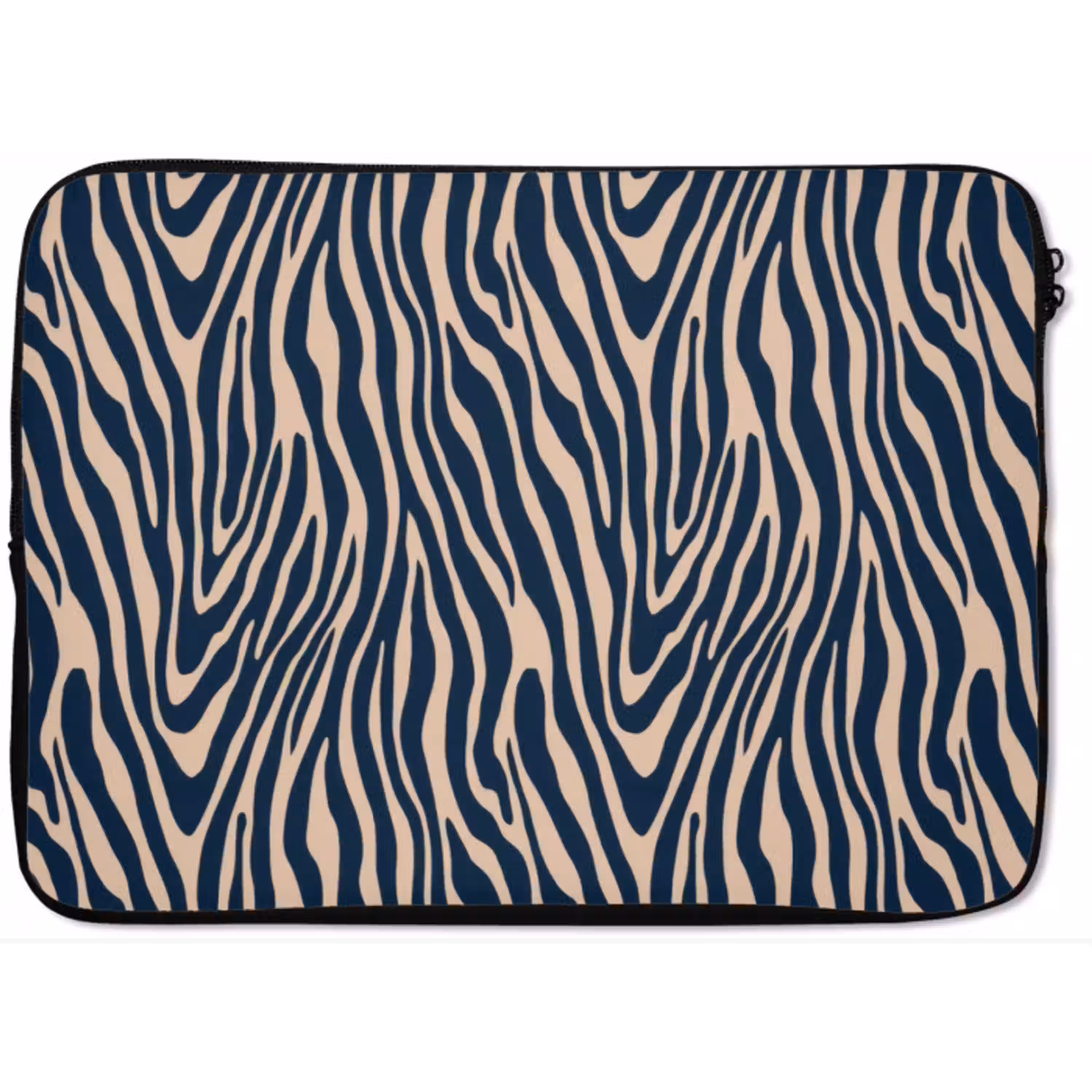 Zebra - Patroon - Blauw - Beige laptophoes neopreen klein 279 -zkaufland3dotto