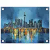 Skyline Toronto - Water - Stadslichten - Toren tuinposter los doek klein -3d