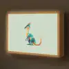 Staart - Dino - Minimalistisch - Blauw Light Box met batterij (Wandlamp kind) middel -z3d_website