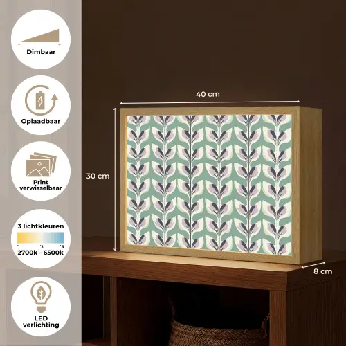 Retro - Modern - Groen Light Box met batterij (Wandlamp) middel 907 -USP_websiteoverzichtNL