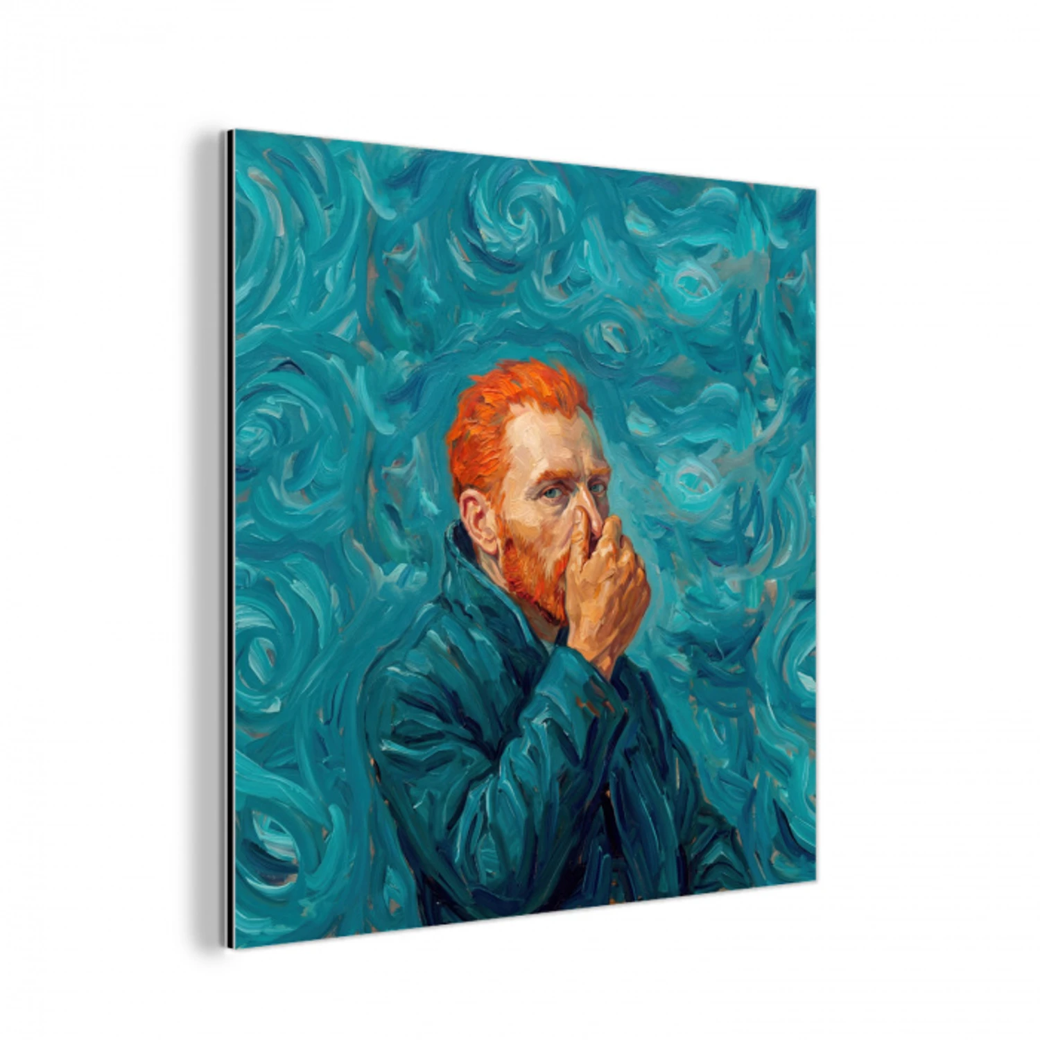 Portret - Klassiek - Blauw aluminium wit klein -3d