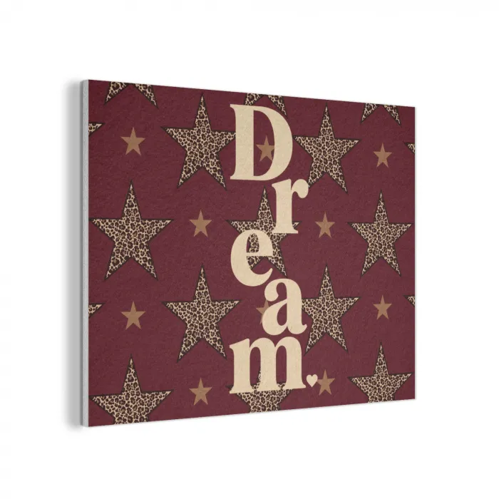 Sterren - Luipaardprint - Dream - Bordeaux PET vilt klein -3d