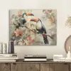 Toekan - Vogels - Bloemen - Tak PET vilt klein -sfeer1